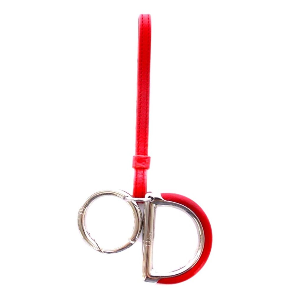 Christian Dior Red Leather Keychain Charm – Authentic Designer Accessory